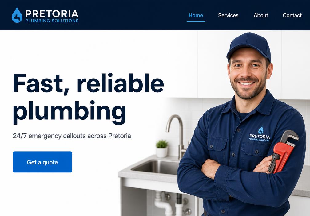 Website built for Pretoria Plumbing Solutions, Pretoria