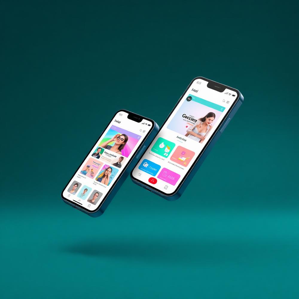 Two phones showing mobile-optimised website designs